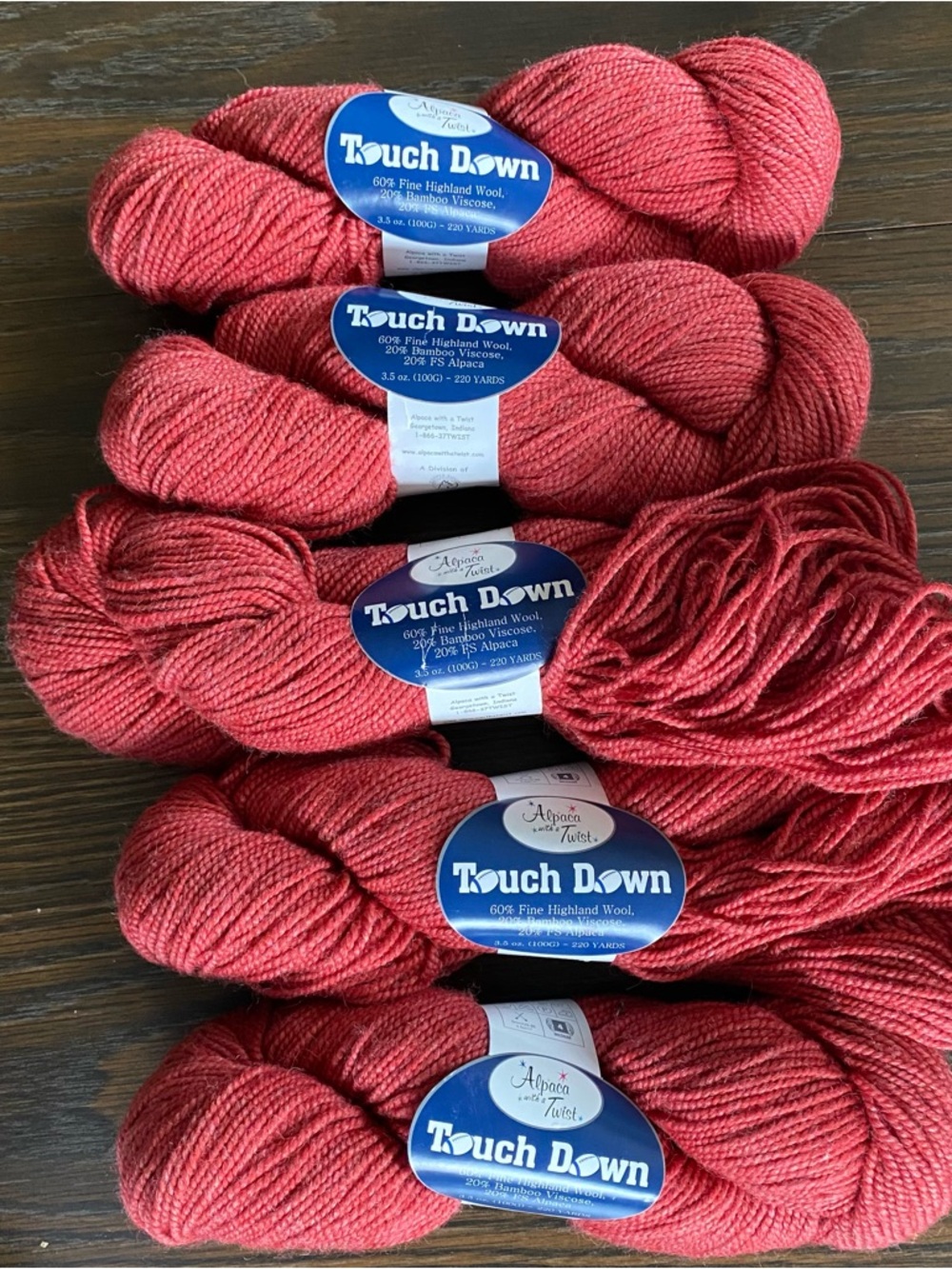 5 Alpaca With A Twist Touch Down Color 3021 Lot 991 Skeins of Yarn Discontinued